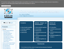 Tablet Screenshot of kaehler-armaturen.de